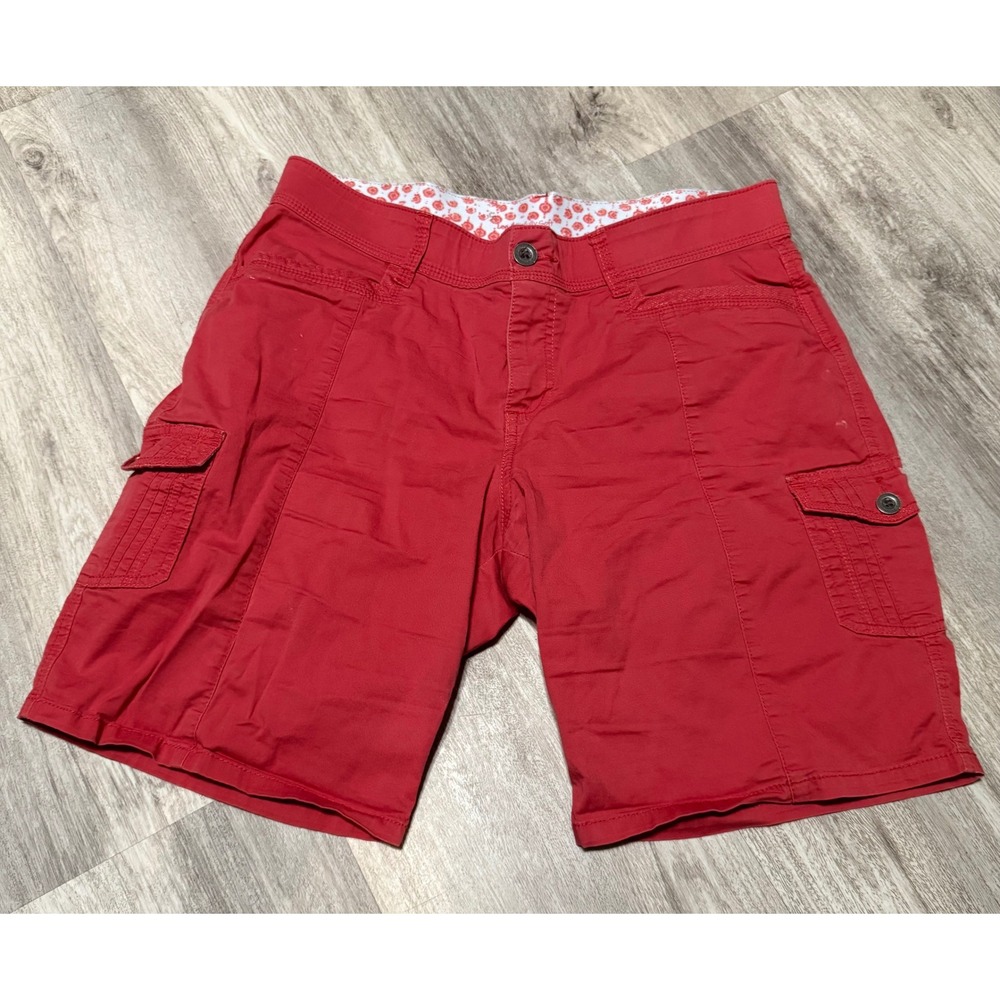 Lee‎ Sinfully Soft Cargo Shorts Pockets Red Casual Everyday Size 12